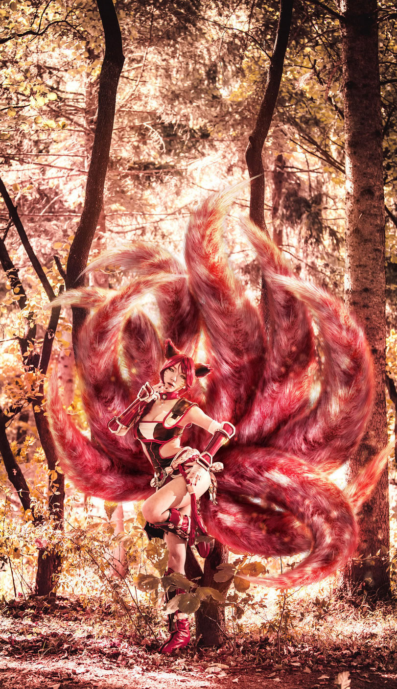 妖艳的火红诱惑！焰尾妖狐阿狸COS