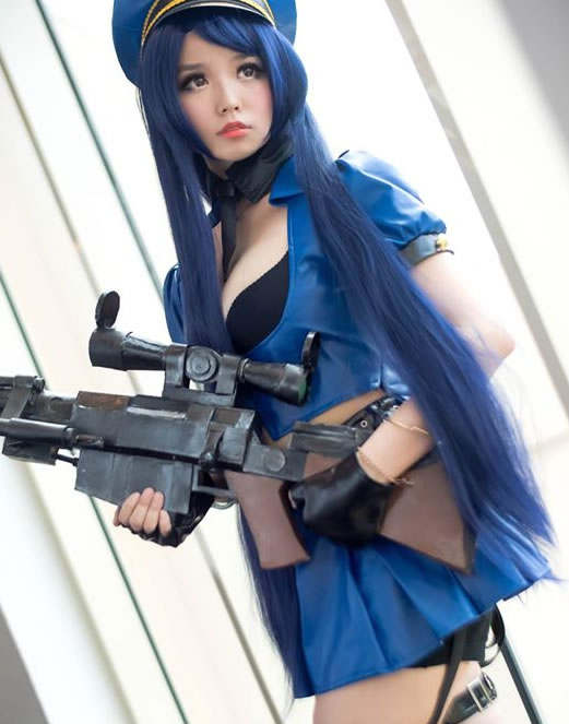 长腿美女性感警花 皮城女警COS
