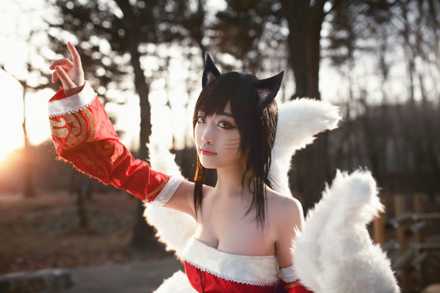 肤白貌美性感迷人 九尾妖狐阿狸COS