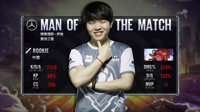 Rookie二连佐伊爆炸凯瑞 IG击败OMG