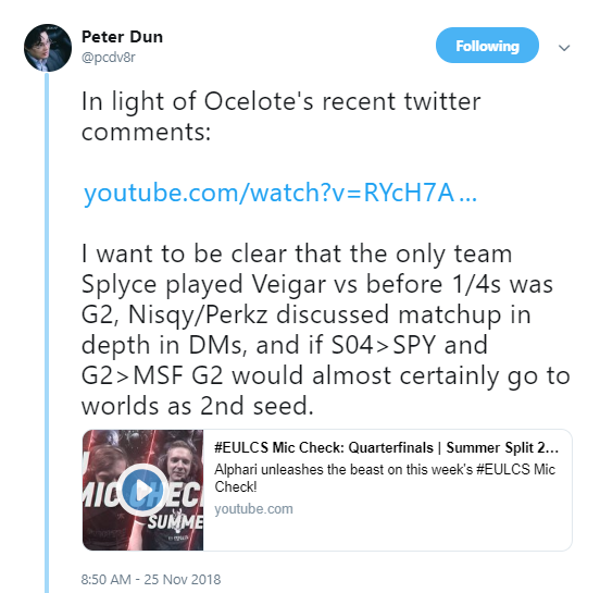 Splyce总教练Peter指控G2 Esports泄露训练赛信息