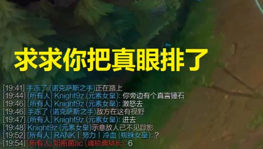Knight登顶国服后变皮了？公屏教对面辅助排真眼，网友：主播别逗