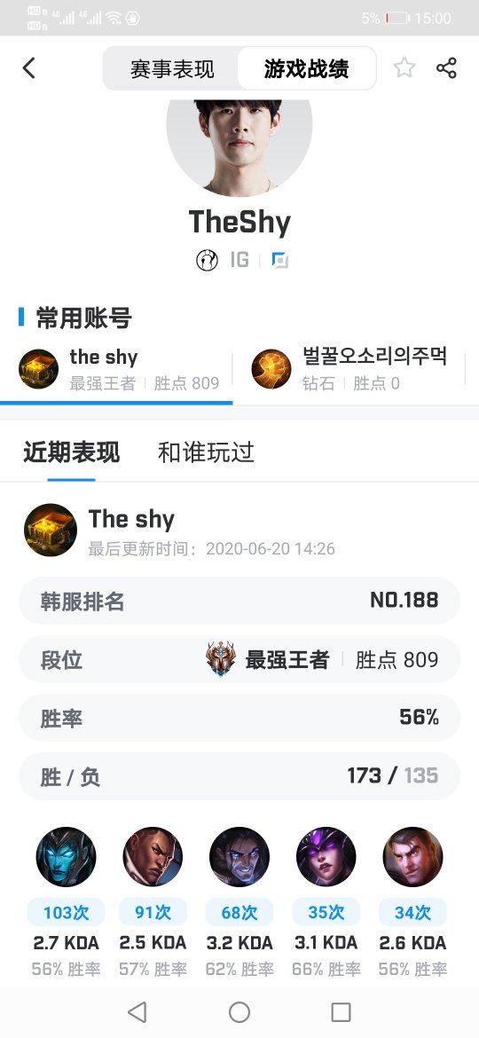 突然猛冲 TheShy从宗师上到王者800点