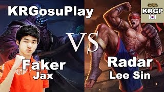 Faker武器大师打野视角 vs JinAir Radar盲僧