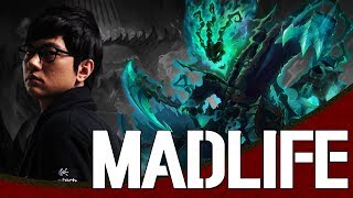 辅助之神MadLife锤石 抢2直接强上预判神钩