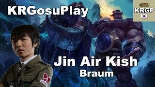 Jin Air Kish新英雄布朗辅助视角 比比谁能肉