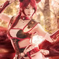妖艳的火红诱惑！焰尾妖狐阿狸COS