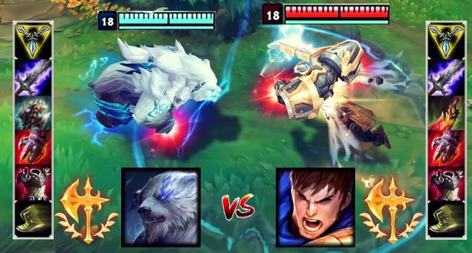 LOL：神装狗熊VS神装盖伦，哪个英雄更强？