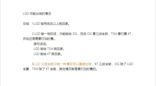 LGD战队出线可能性分析：命运被他人掌握
