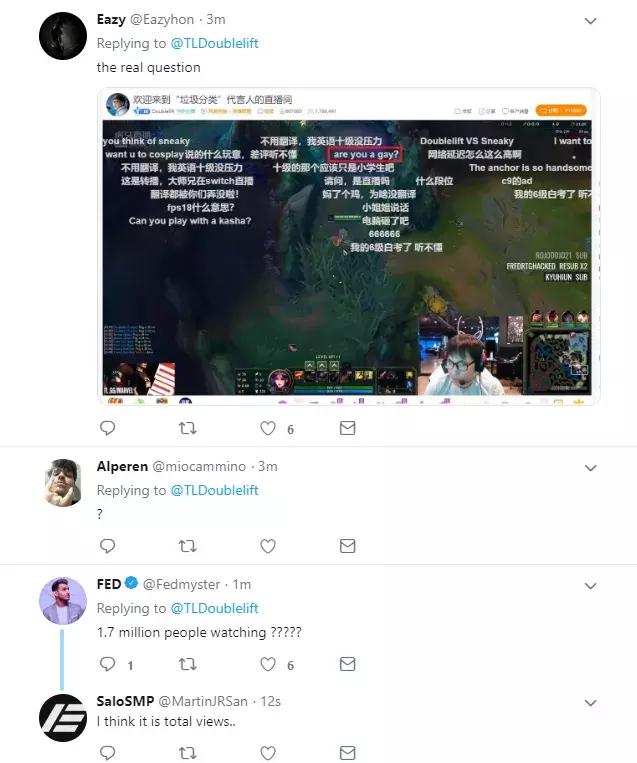 LOL大师兄发直播截图，外国粉丝被观看人数吓傻，网友：大惊小怪