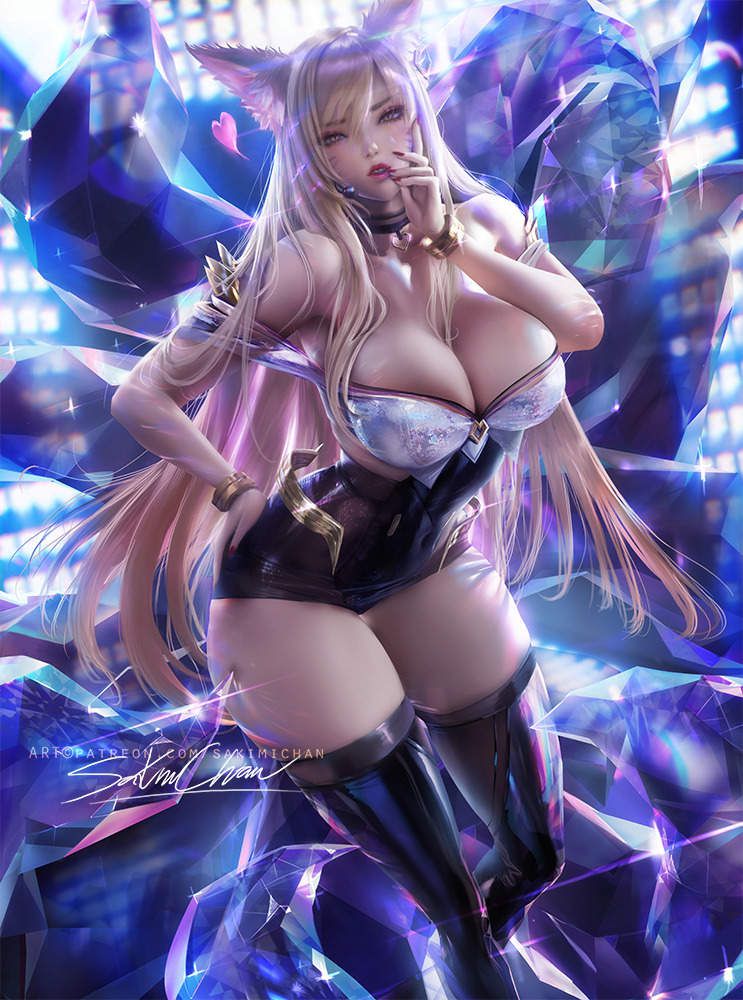LOL虚拟女团K/DA同人作品 妹子前凸后翘火辣无比
