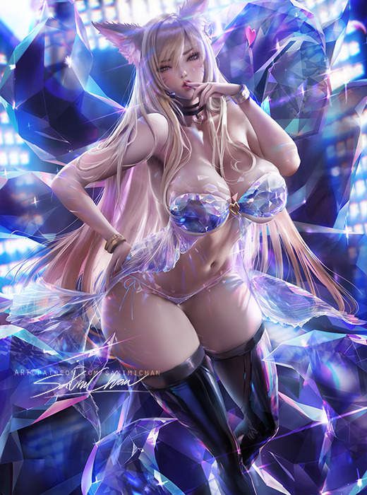 LOL虚拟女团K/DA同人作品 妹子前凸后翘火辣无比