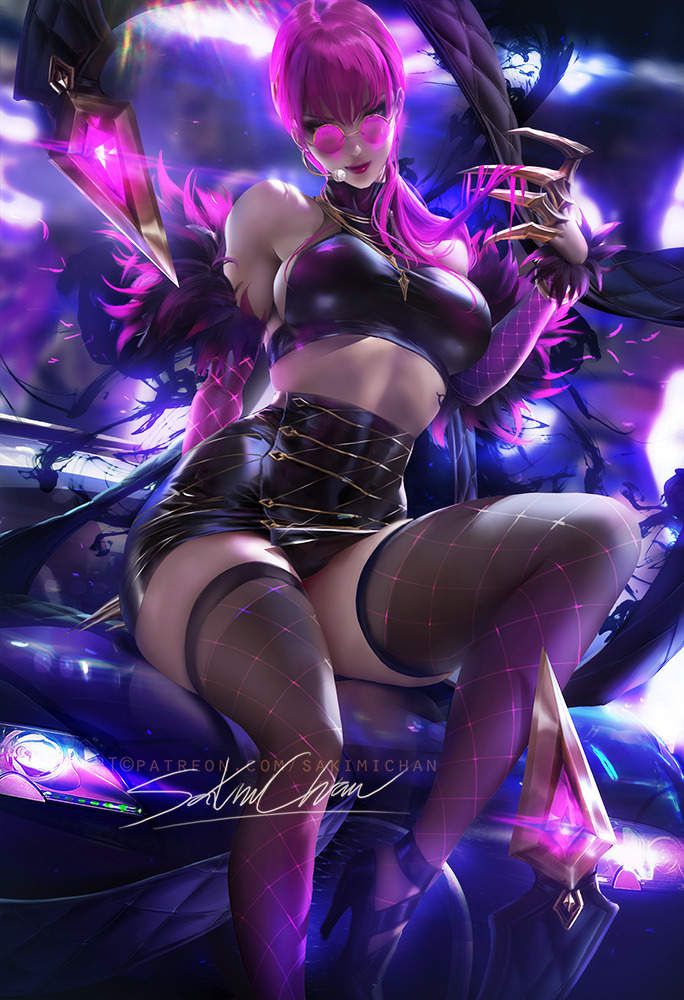 LOL虚拟女团K/DA同人作品 妹子前凸后翘火辣无比
