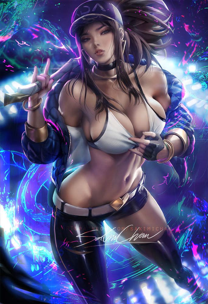 LOL虚拟女团K/DA同人作品 妹子前凸后翘火辣无比
